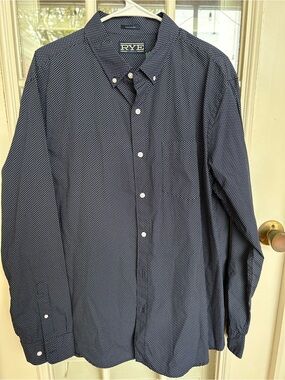 RYE Men's Navy Micro-Dot Button-Down Shirt